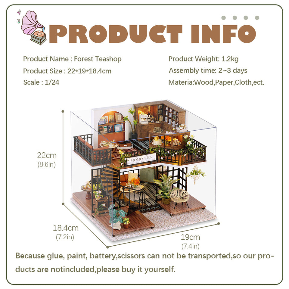 1: 24 DIY Dollhouse Kit (Forest Teashop )