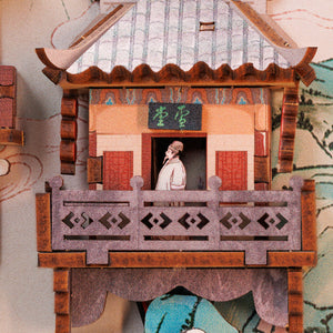 DIY Wooden Book Nook Kit Bookshelf Inserts (Su Dongpo's Life)