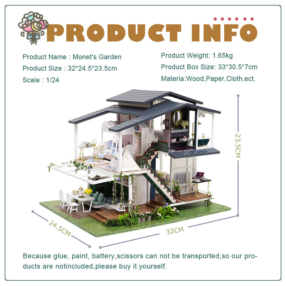 1:24 DIY Dollhouse Kit (Monet’s Garden)