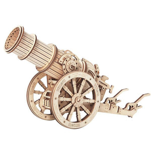 Wooden Model Medieval Cannon on Wheels