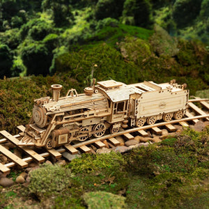 Wooden Model Steam Locomotive