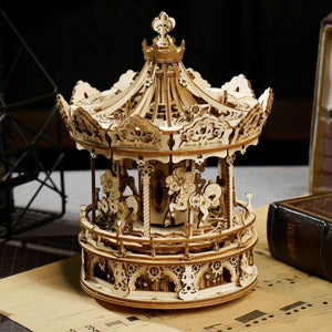 Wood Model Musical Romantic Carousel