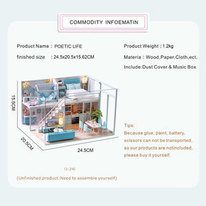 1:24 DIY Dollhouse Kit (Poetic Life)