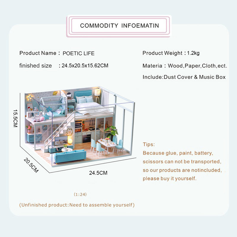 1:24 DIY Dollhouse Kit (Poetic Life)