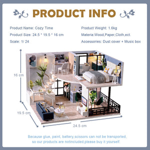 1: 24 DIY Dollhouse Kit (Cozy Time)