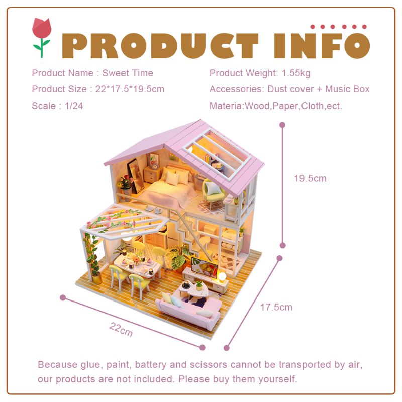 1: 24 DIY Dollhouse Kit (Sweet Time)