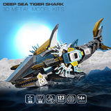 123 Pcs The Tiger Shark of Deep Sea Metal Mechanical Model Kits for Adults