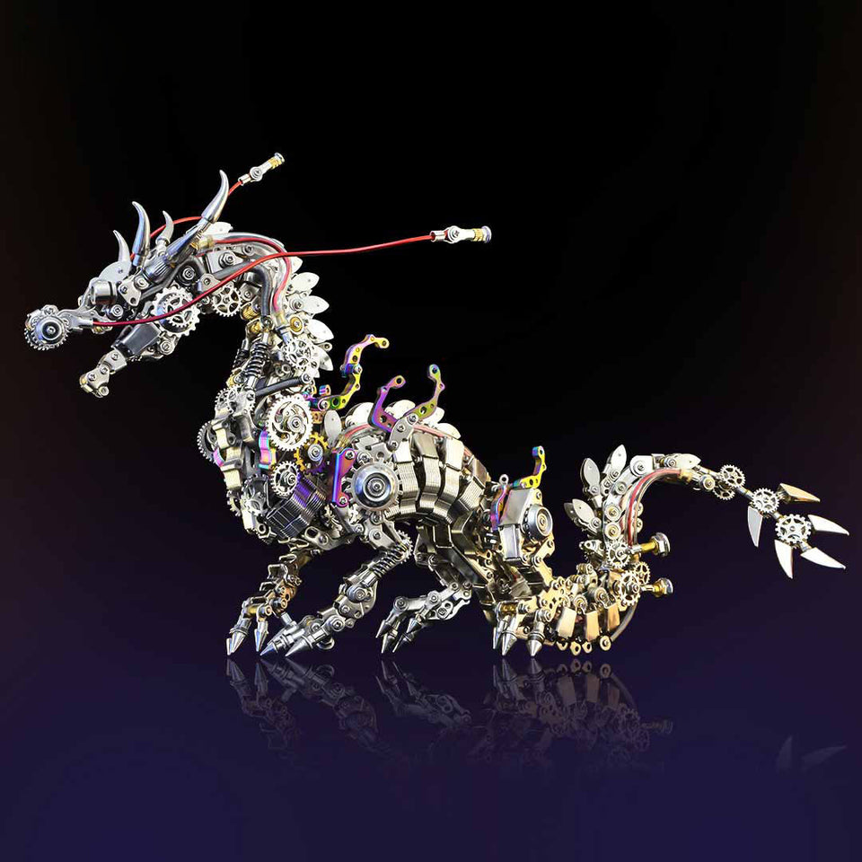 1300PCS 3D Metal DIY Realistic Chinese Dragon Model Kit Ancient Mythical Beasts