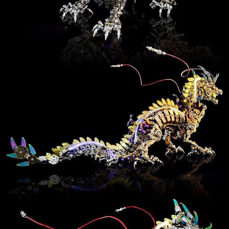 1300PCS 3D Metal DIY Realistic Chinese Dragon Model Kit Ancient Mythical Beasts