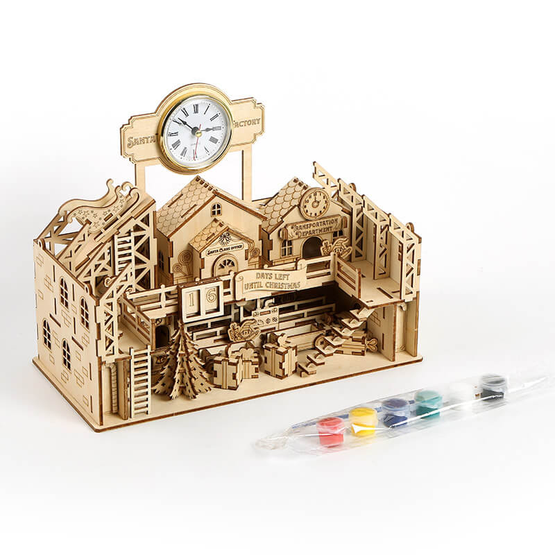 225PCS 3D Santa's Workshop Model Kit Puzzle Creative Gift