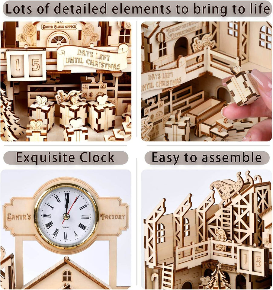 225PCS 3D Santa's Workshop Model Kit Puzzle Creative Gift