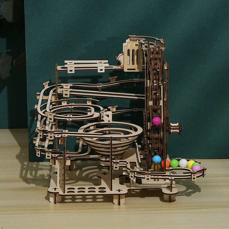 335PCS 3D Wooden Puzzle Marble Run Chain Model Kit Creative Gift