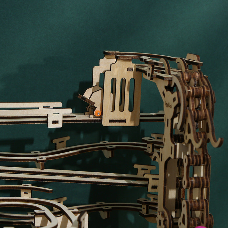 335PCS 3D Wooden Puzzle Marble Run Chain Model Kit Creative Gift