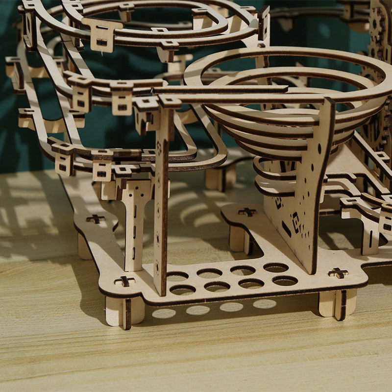 335PCS 3D Wooden Puzzle Marble Run Chain Model Kit Creative Gift