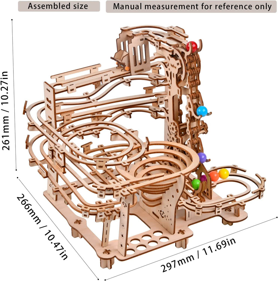 335PCS 3D Wooden Puzzle Marble Run Chain Model Kit Creative Gift