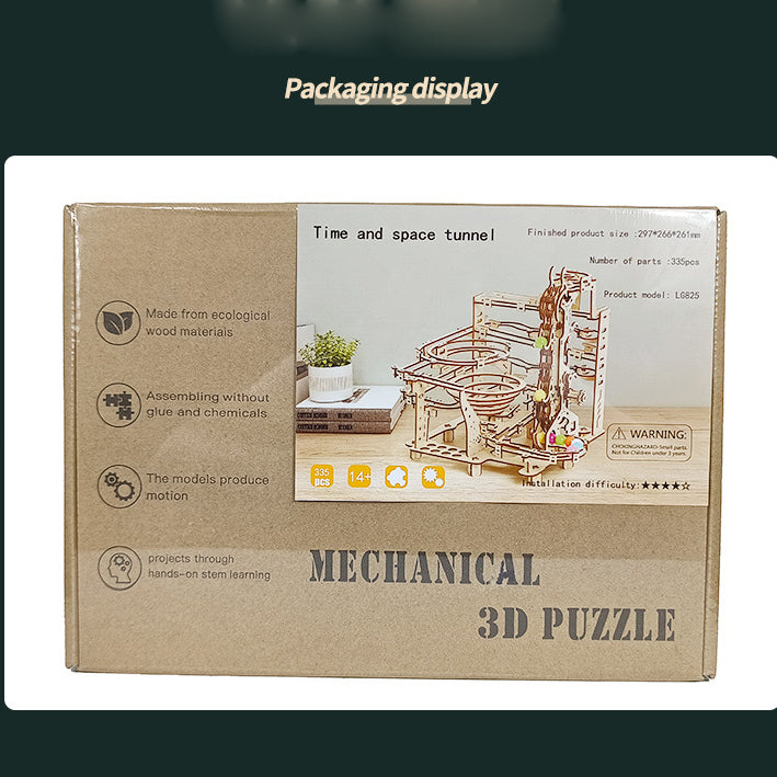 335PCS 3D Wooden Puzzle Marble Run Chain Model Kit Creative Gift