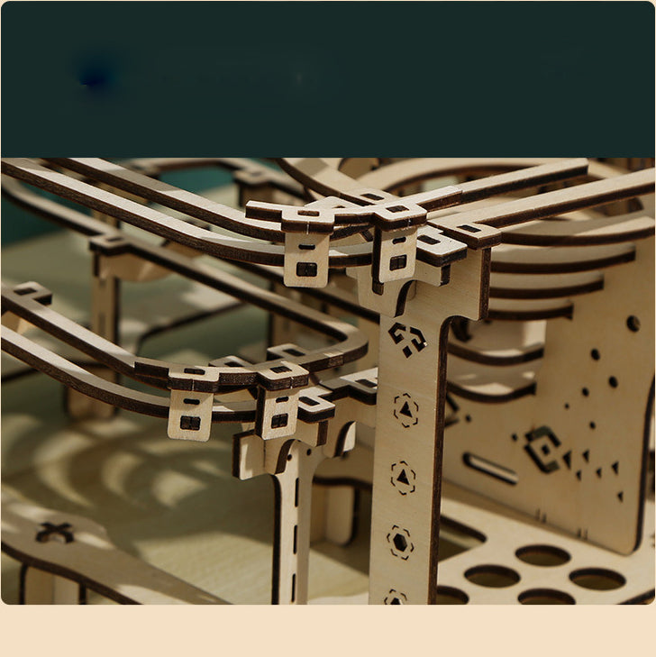 335PCS 3D Wooden Puzzle Marble Run Chain Model Kit Creative Gift