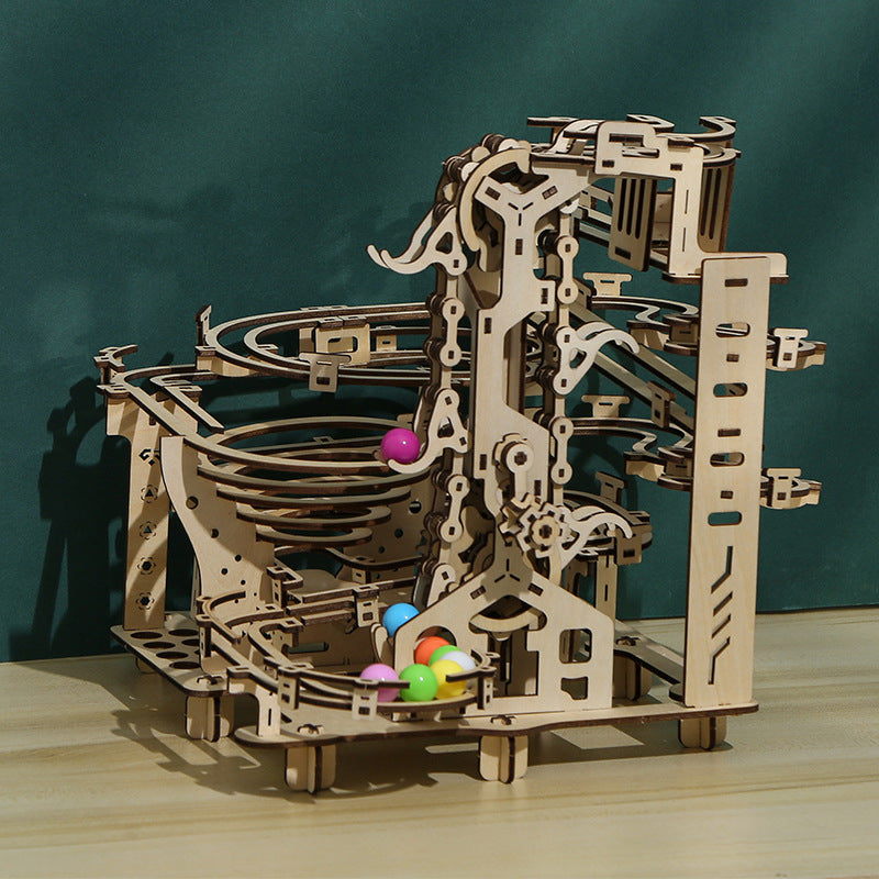 335PCS 3D Wooden Puzzle Marble Run Chain Model Kit Creative Gift