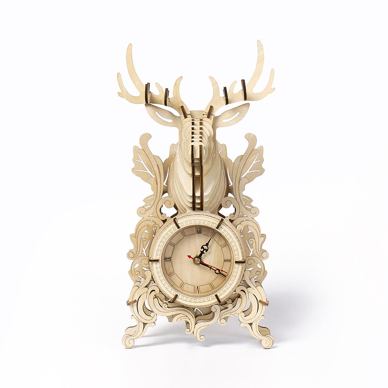 3D DIY Elk Model Kit Alarm Clock Decoration Gift