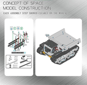 3D metal crawler dumper remote control toy car adult assembled building blocks science and education engineering vehicle model