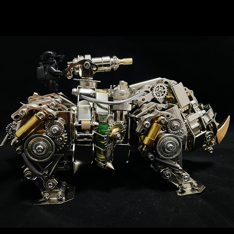 3D metal mechanical Rhino puzzle 800PCS model kit for adults