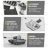 952Pcs DIY 3D Assembly Metal RC Tank Military Model Kit Toy