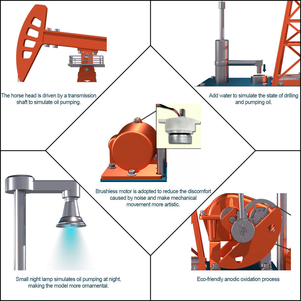 Build a Pumpjack That Works 3D Pumping Unit Model Building Kit 219PCS