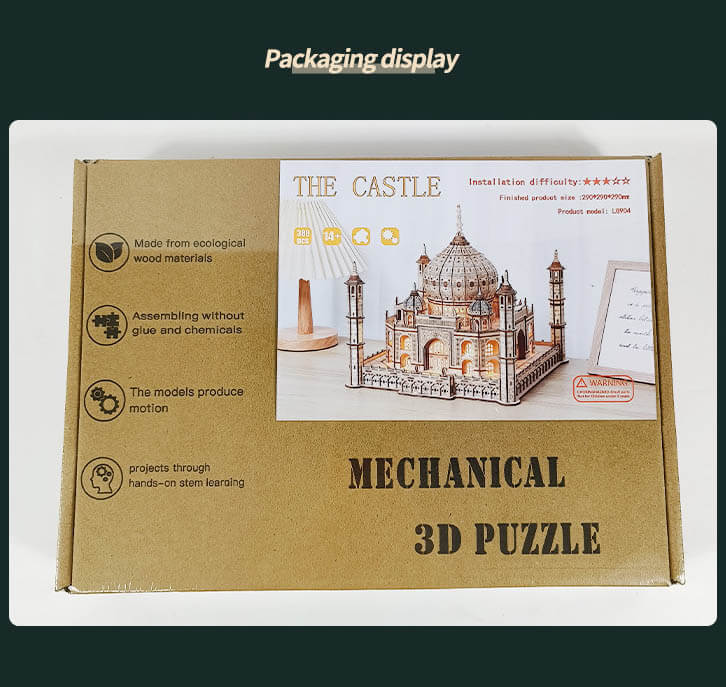 DIY Castle 3D Wooden Puzzle Creative Model Kit for Christmas Gifts