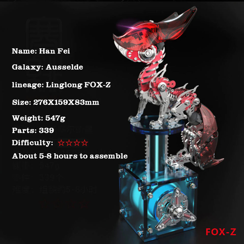 DIY Mechanical Fox Metal Puzzle Model Kit Adjustable Animal Series