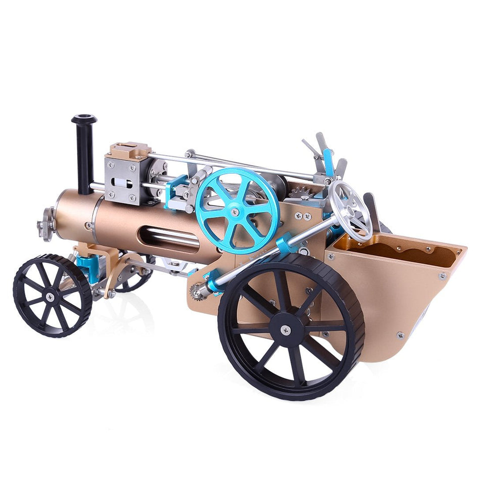 Metal Assembly One Cylinder Electric Steam Car Model Toy for Adult