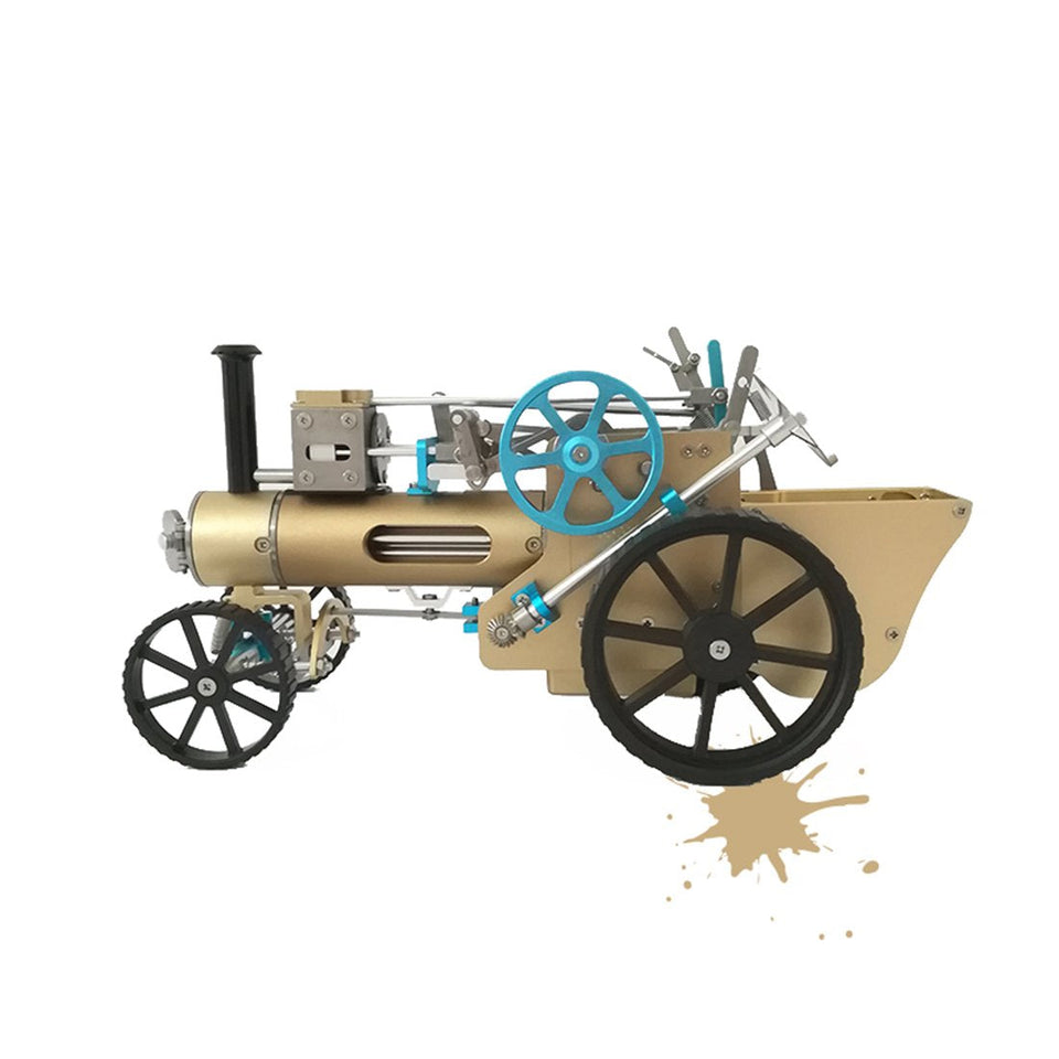 Metal Assembly One Cylinder Electric Steam Car Model Toy for Adult