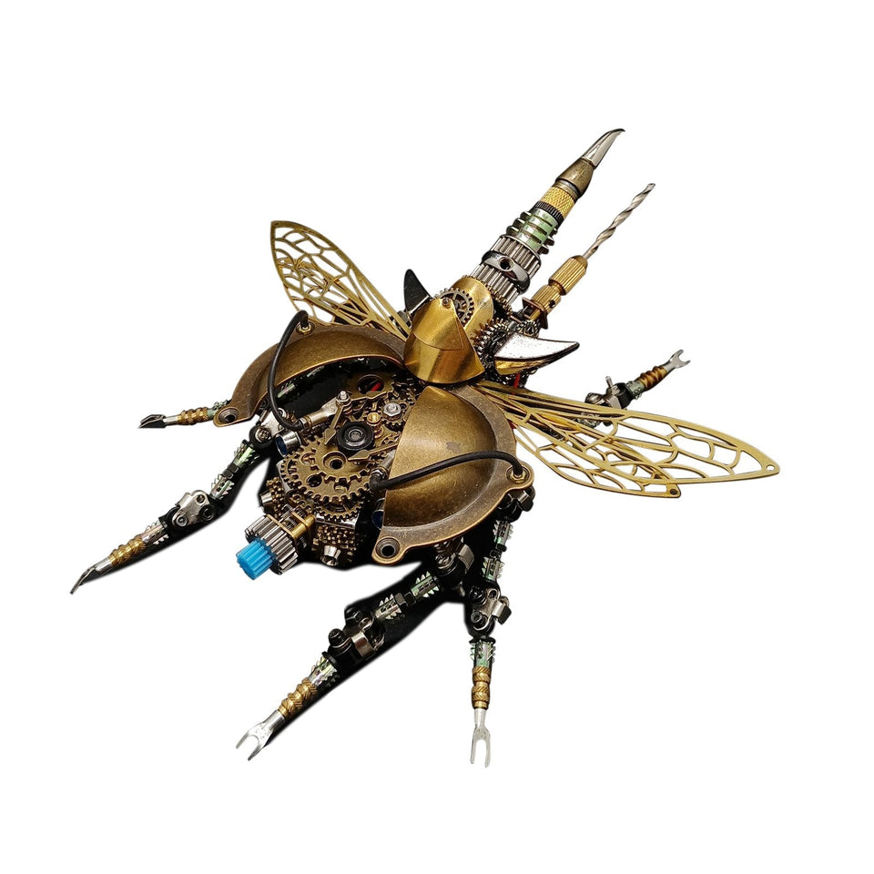 Steampunk 3D Assembly DIY Metal Mechanical War Beetle With Sound Control Light Decoration