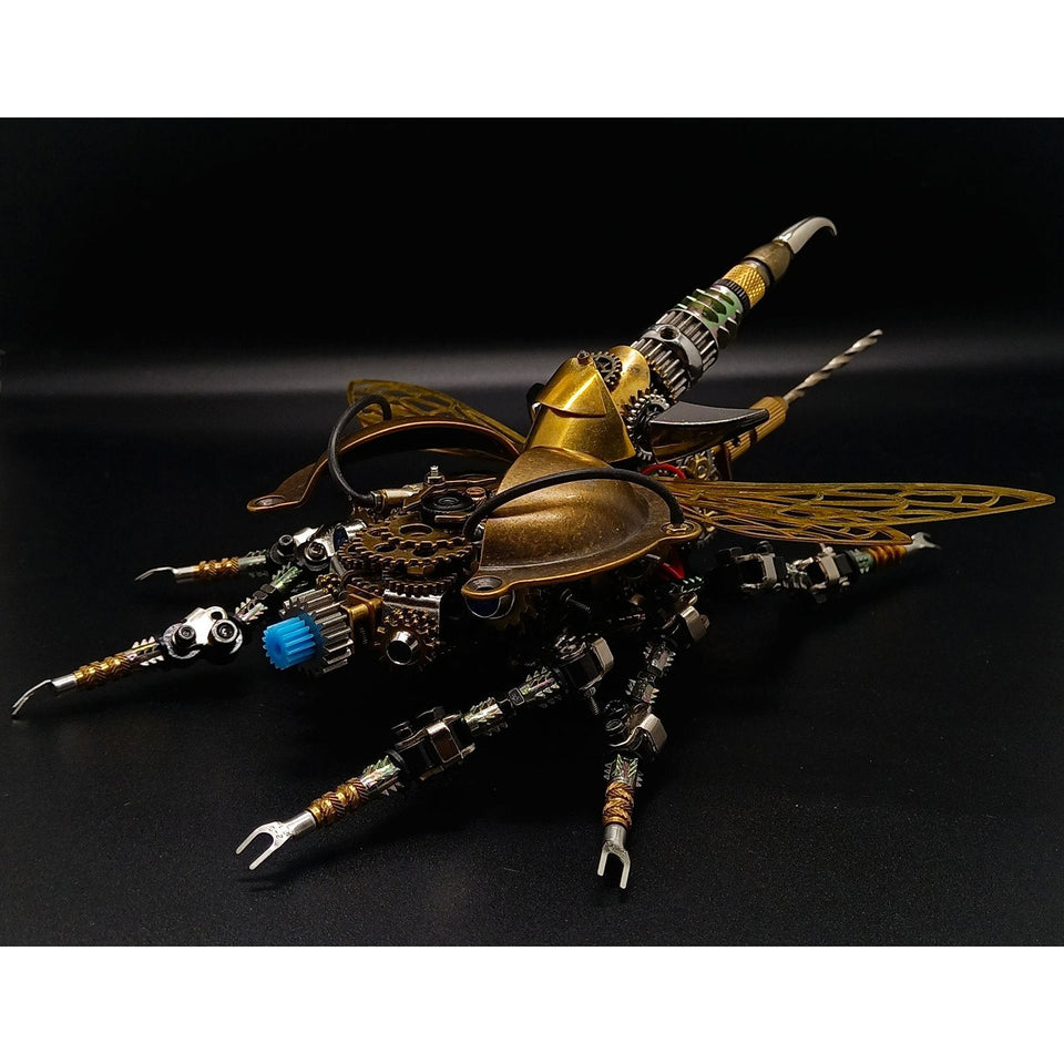 Steampunk 3D Assembly DIY Metal Mechanical War Beetle With Sound Control Light Decoration