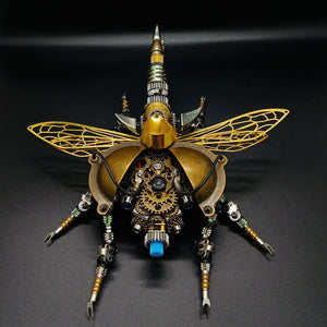 Steampunk 3D Assembly DIY Metal Mechanical War Beetle With Sound Control Light Decoration