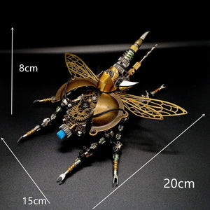 Steampunk 3D Assembly DIY Metal Mechanical War Beetle With Sound Control Light Decoration