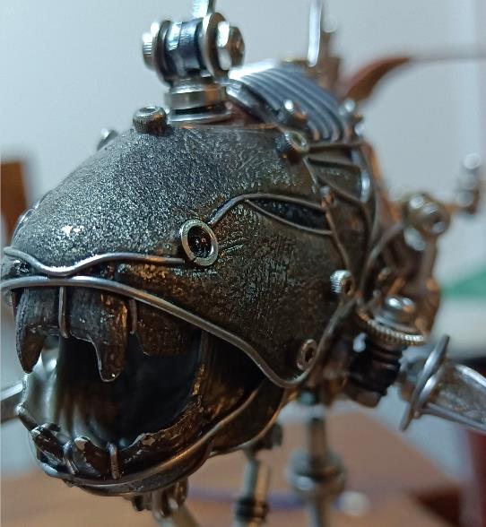 Steampunk 3D Mechanical Metal Dunkleosteus Handicraft Model