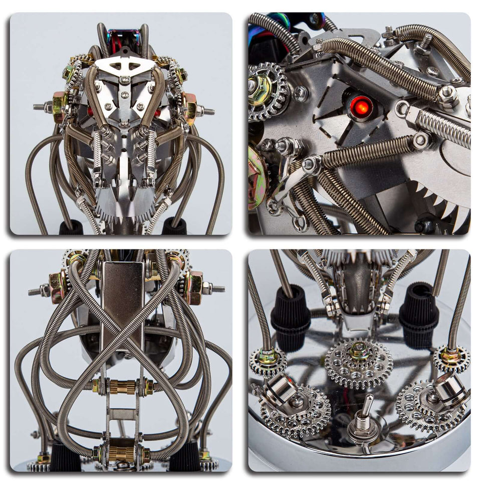 Steampunk 3D Metal Movable Mechanical Dinosaur Head 180PCS Model Kits