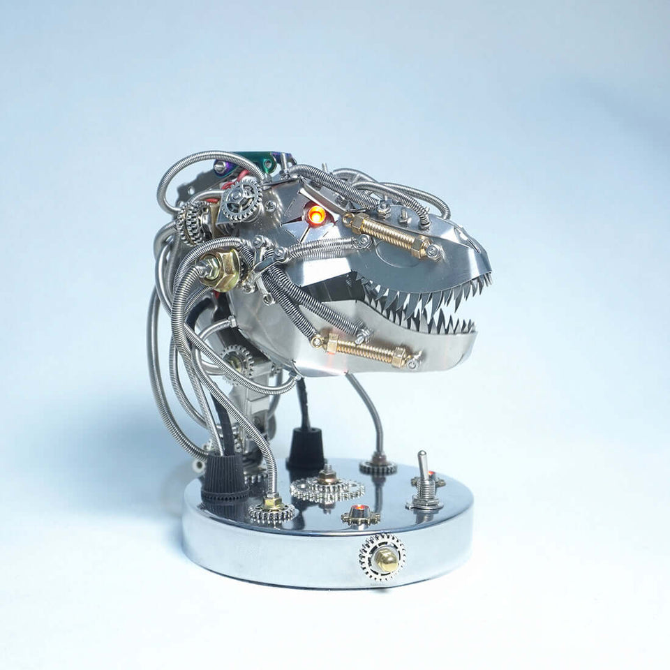 Steampunk 3D Metal Movable Mechanical Dinosaur Head 180PCS Model Kits