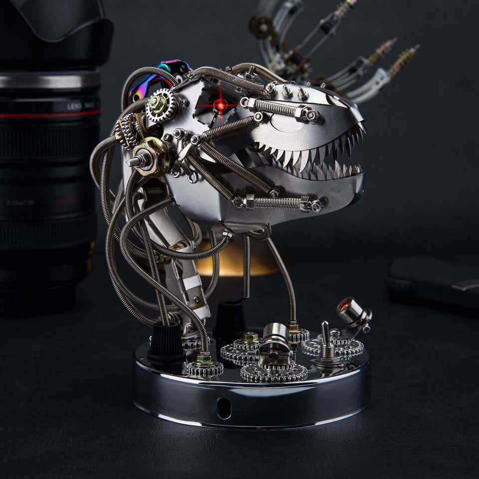 Steampunk 3D Metal Movable Mechanical Dinosaur Head 180PCS Model Kits