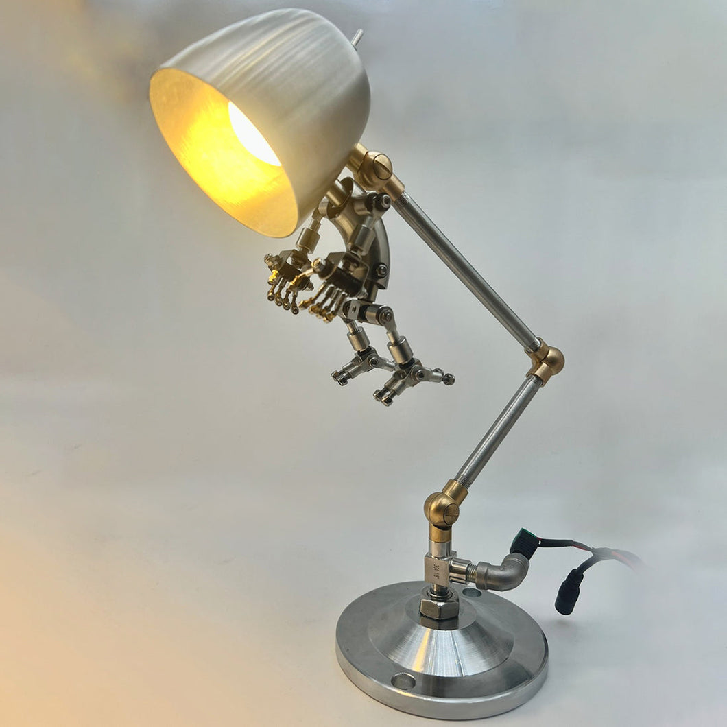 Steampunk 3D Metal Robot Table Lamp EU-Plug Decoration