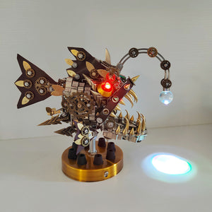 Steampunk Anglerfish 3D Metal Puzzle Model Kit with Base