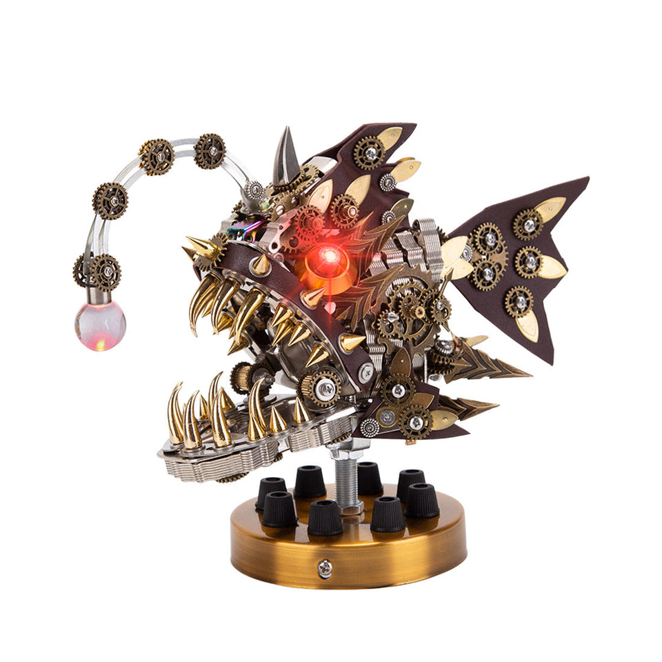 Steampunk Anglerfish 3D Metal Puzzle Model Kit with Base