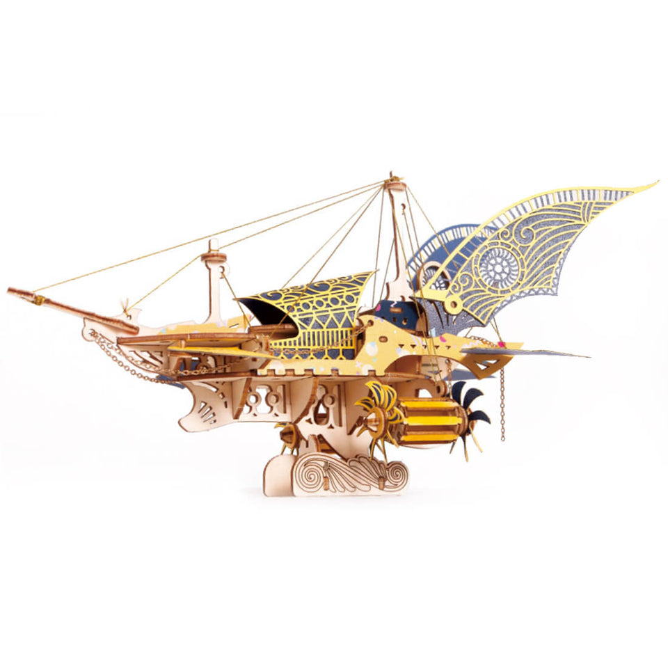 Steampunk Fantasy Spaceship 3D Wooden Puzzle Toy For Adults and Kids