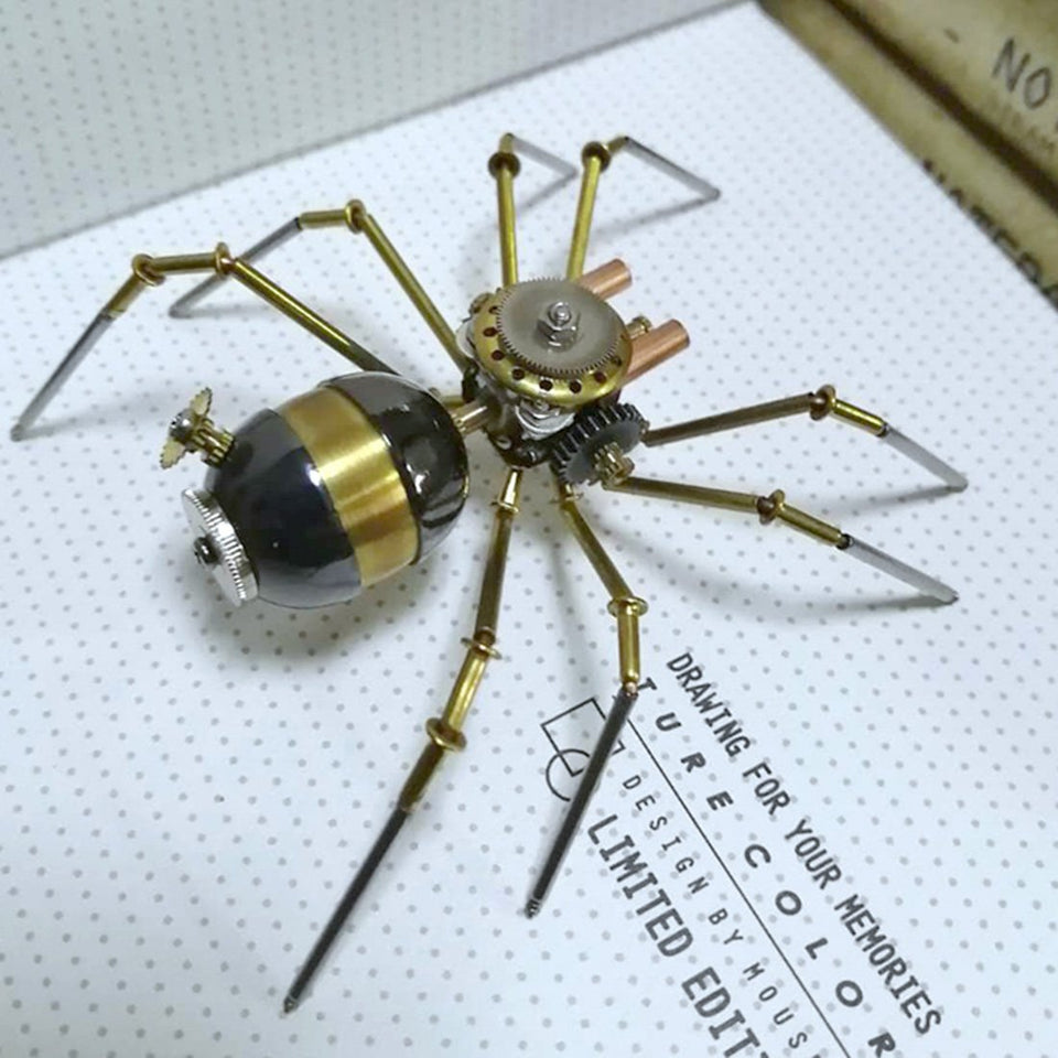 Steampunk Metal Mechanical Little Wasp Spider Insects Model Crafts Collection