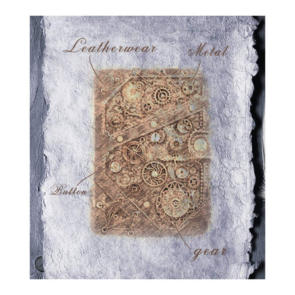 Steampunk Notebook Hardcover Notebook Feather Pen Kit and Seal with Gift Box