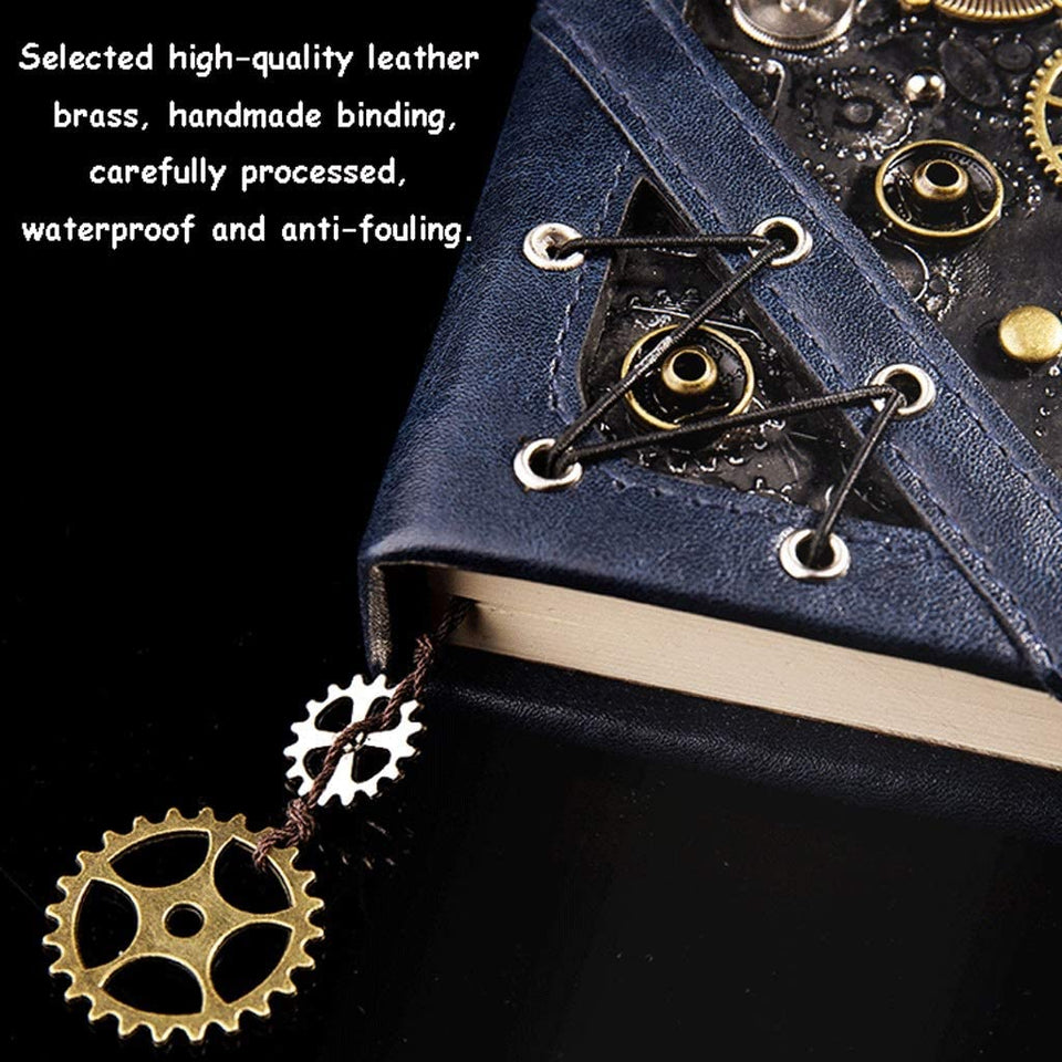 Steampunk Notebook Hardcover Notebook Feather Pen Kit and Seal with Gift Box