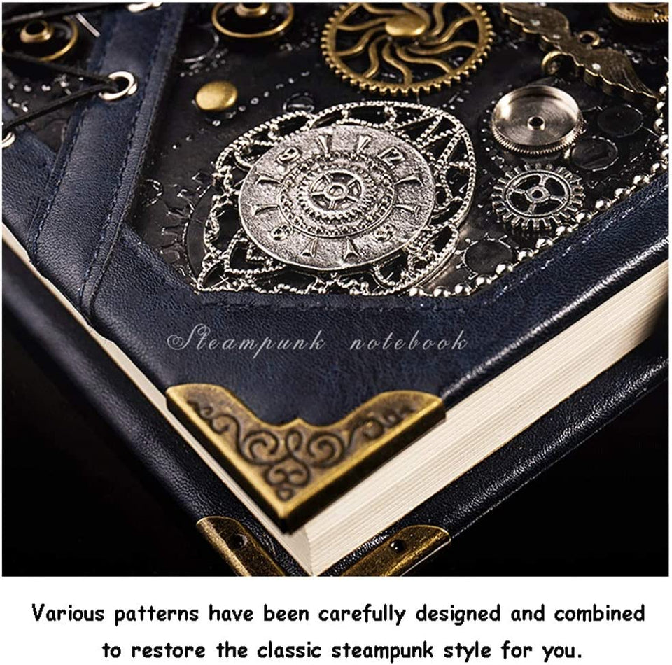 Steampunk Notebook Hardcover Notebook Feather Pen Kit and Seal with Gift Box