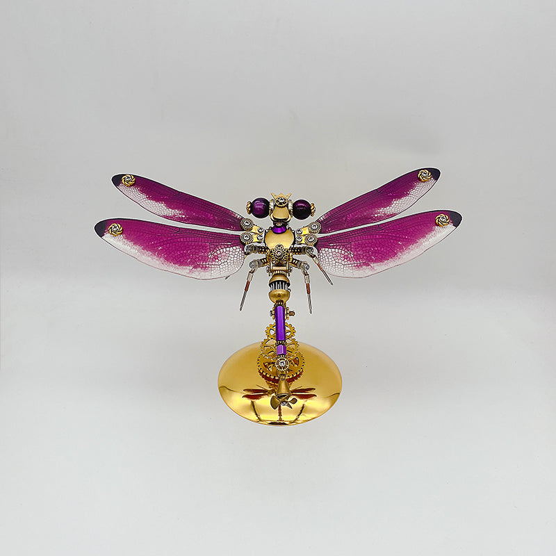 steampunk purple-red dragonfly metal puzzle model kit