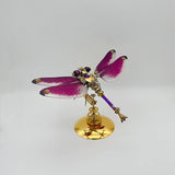 steampunk purple-red dragonfly metal puzzle model kit