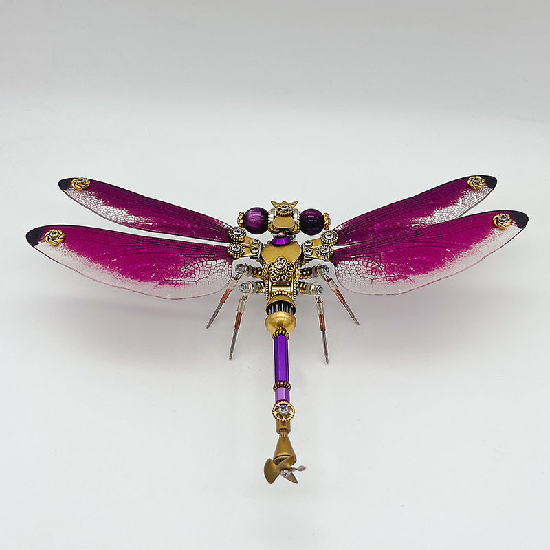 steampunk purple-red dragonfly metal puzzle model kit